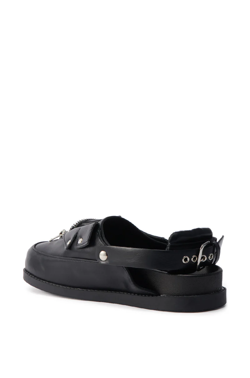 AZALEA WANG RESTER BLACK HARDWARE EMBELLISHED MULE - Image 6