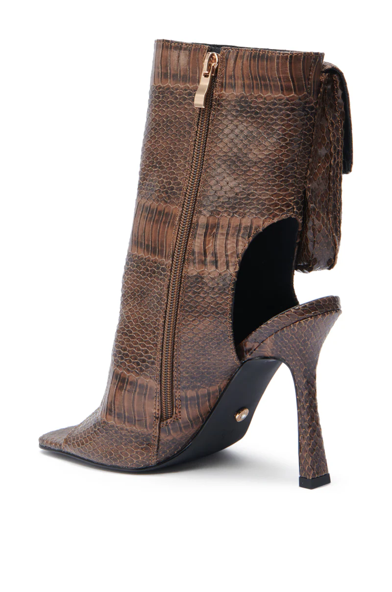 AZALEA WANG RIDWAN BROWN OPEN TOE BOOTIE - Image 6