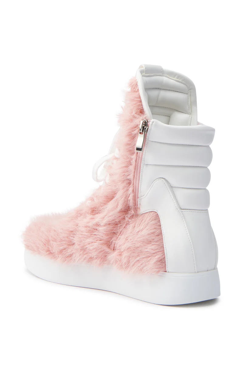 AZALEA WANG RIORDAN PINK FUR HIGHTOP SNEAKER - Image 6