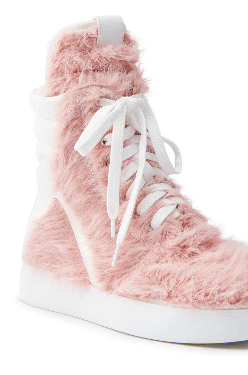 AZALEA WANG RIORDAN PINK FUR HIGHTOP SNEAKER - Image 7