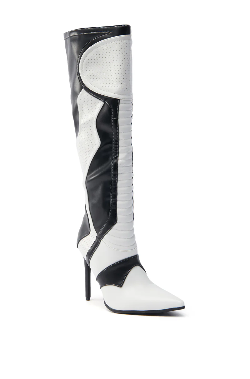 AZALEA WANG RODRIGO BLACK AND WHITE BOOT STILETTO - Image 5