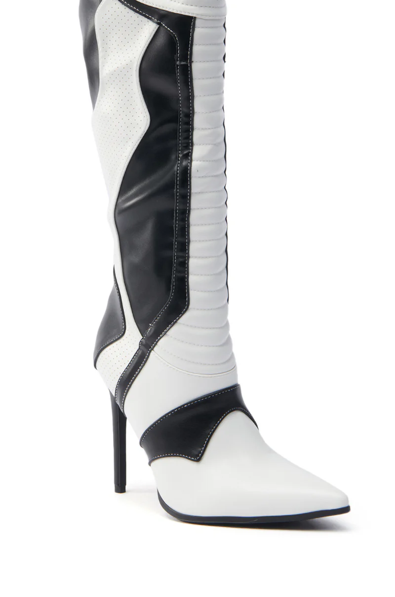 AZALEA WANG RODRIGO BLACK AND WHITE BOOT STILETTO - Image 7