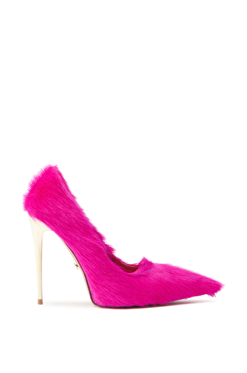 AZALEA WANG ROMEE FUCHSIA PONY HAIR PUMP - Image 6