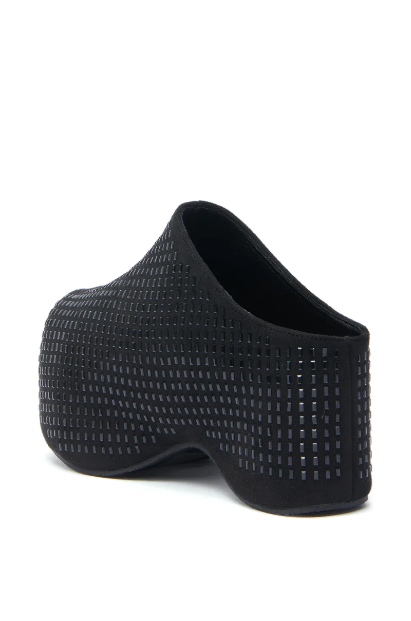 AZALEA WANG ROMESCO BLING FLATFORM CLOG IN BLACK - Image 6