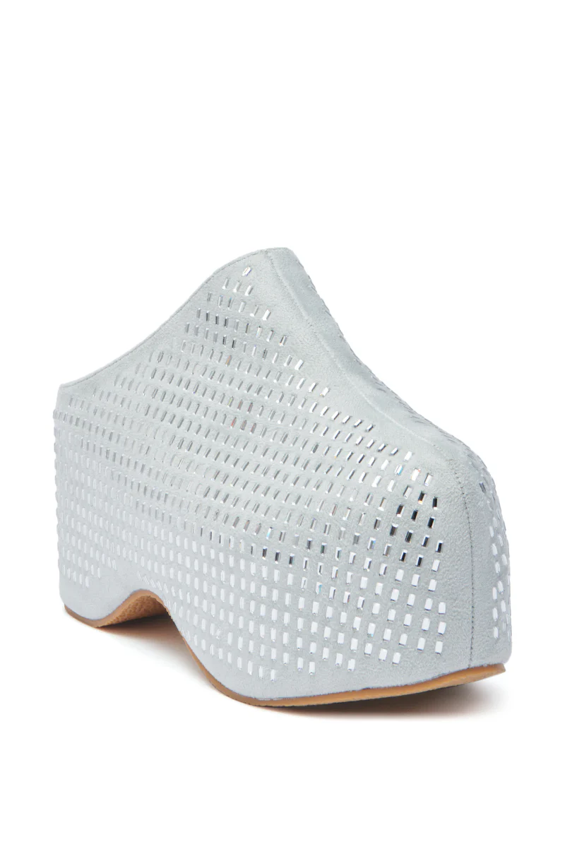 AZALEA WANG ROMESCO BLING FLATFORM CLOG IN GREY - Image 5