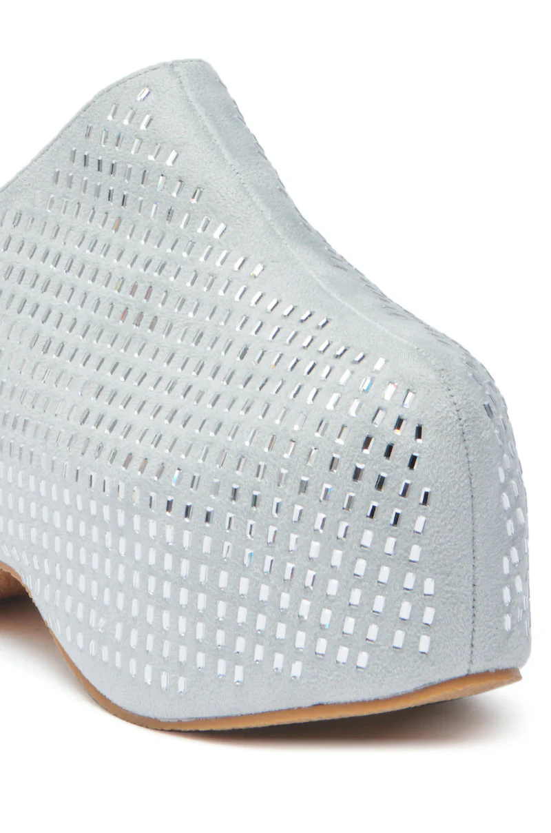 AZALEA WANG ROMESCO BLING FLATFORM CLOG IN GREY - Image 7
