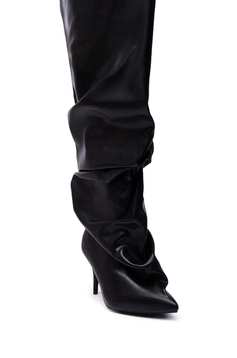 AZALEA WANG RUBIUS BLACK EXTREME RUCHED BOOT - Image 6