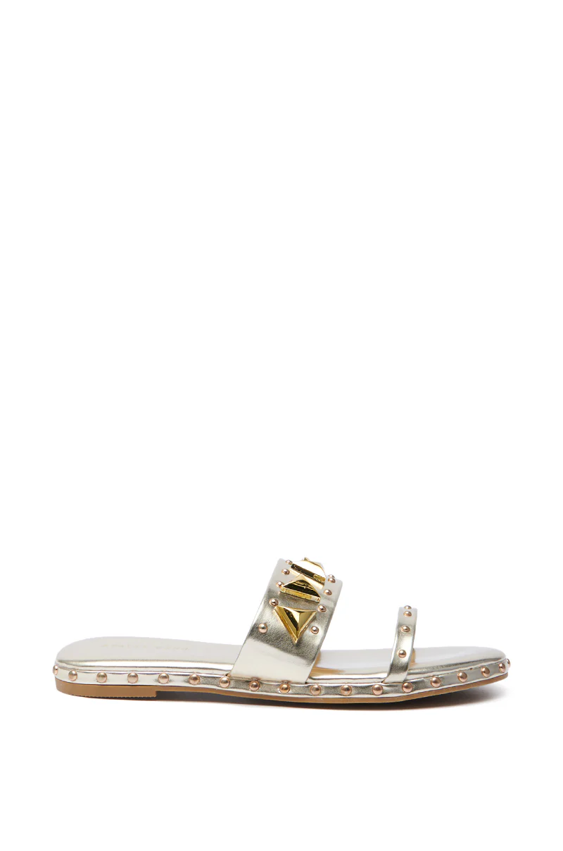 AKIRA RYLIE GOLD EMBELLISHED SLIP ON SANDAL