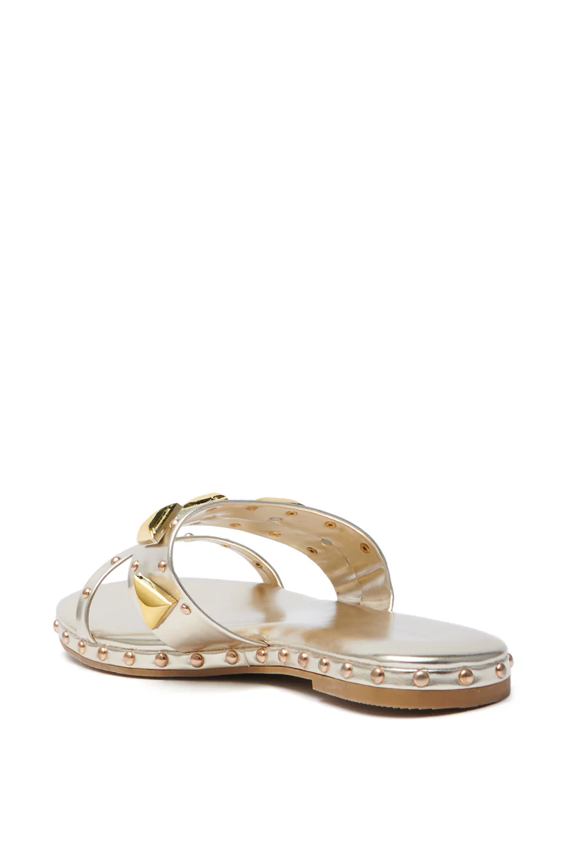 AKIRA RYLIE GOLD EMBELLISHED SLIP ON SANDAL - Image 4