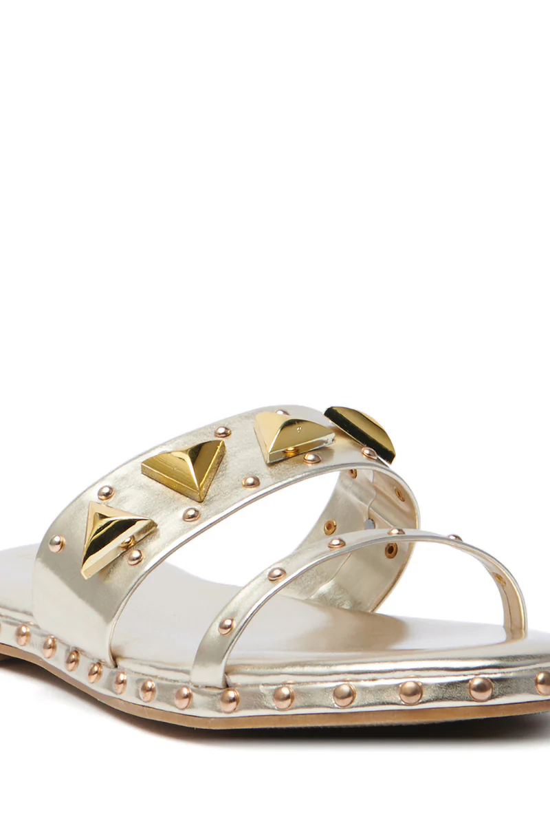 AKIRA RYLIE GOLD EMBELLISHED SLIP ON SANDAL - Image 5
