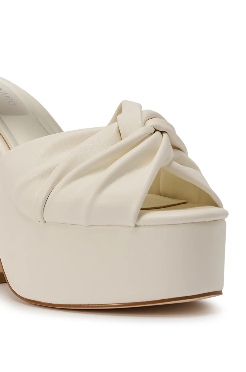 AZALEA WANG SAKI WHITE PU CHUNKY WRAP UP SANDAL - Image 7