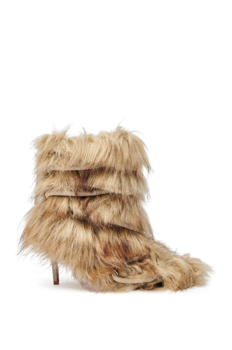AZALEA WANG SALERE BROWN ROPE DETAIL STILETTO BOOTIE - Image 5