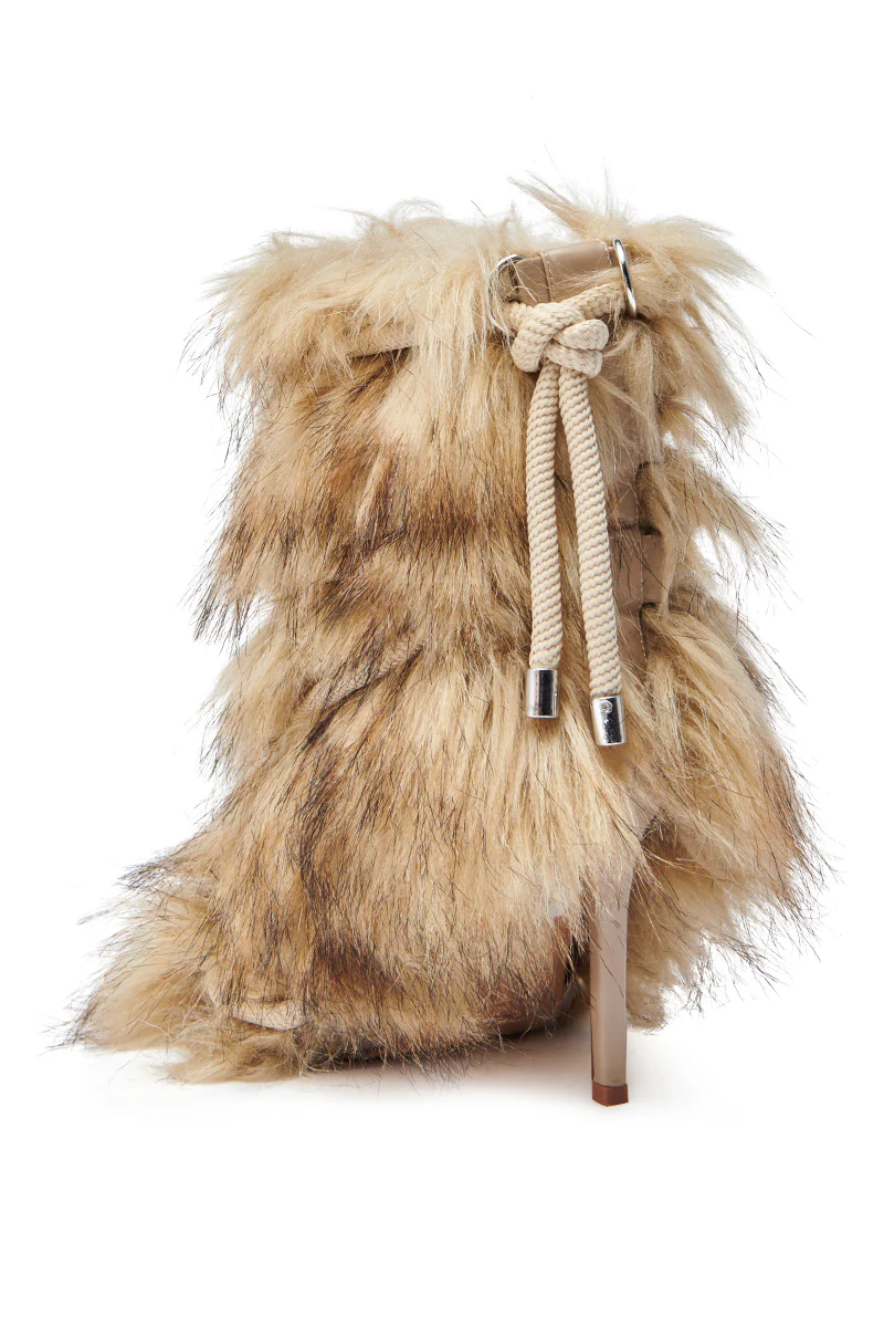AZALEA WANG SALERE BROWN ROPE DETAIL STILETTO BOOTIE - Image 7