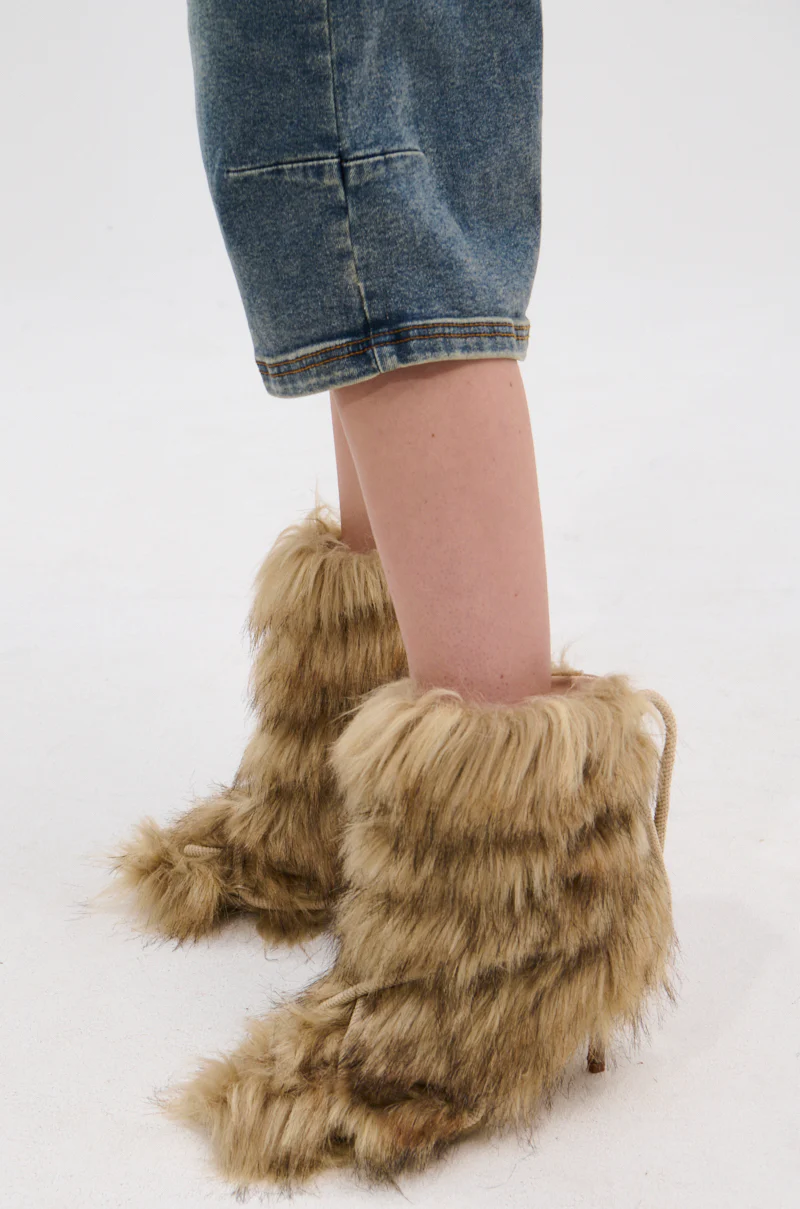 AZALEA WANG SALERE BROWN ROPE DETAIL STILETTO BOOTIE - Image 9