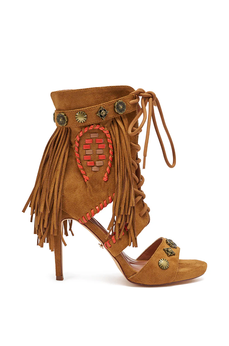 AZALEA WANG SALGADO FRINGE GLADIATOR STILETTO SANDAL - Image 4