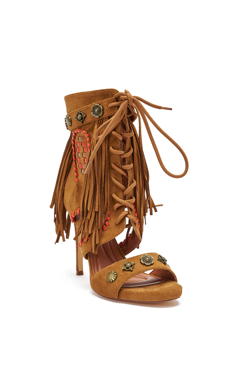 AZALEA WANG SALGADO FRINGE GLADIATOR STILETTO SANDAL - Image 5