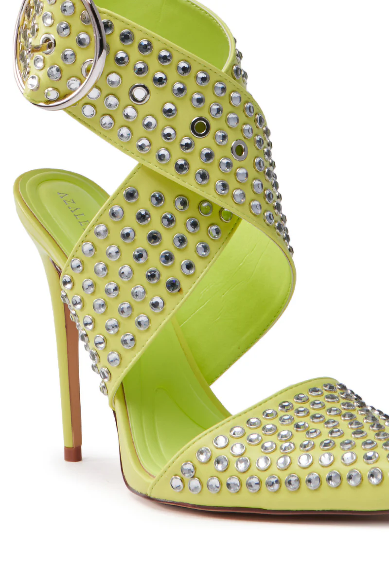 AZALEA WANG SALVIA LIME STUDDED STILETTO PUMP - Image 7