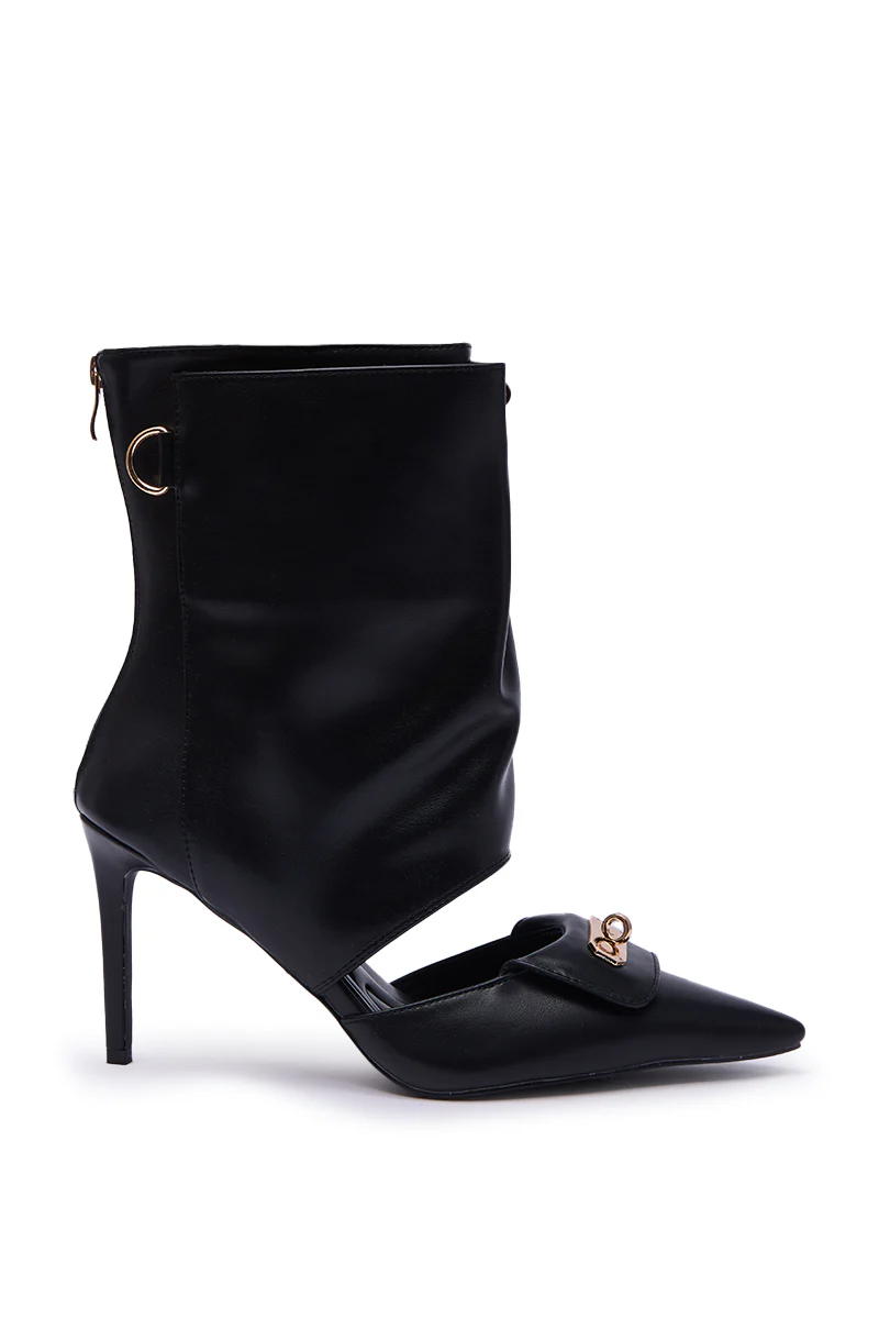 AZALEA WANG SARVESH BLACK CUTOUT STILETTO BOOTIE - Image 4