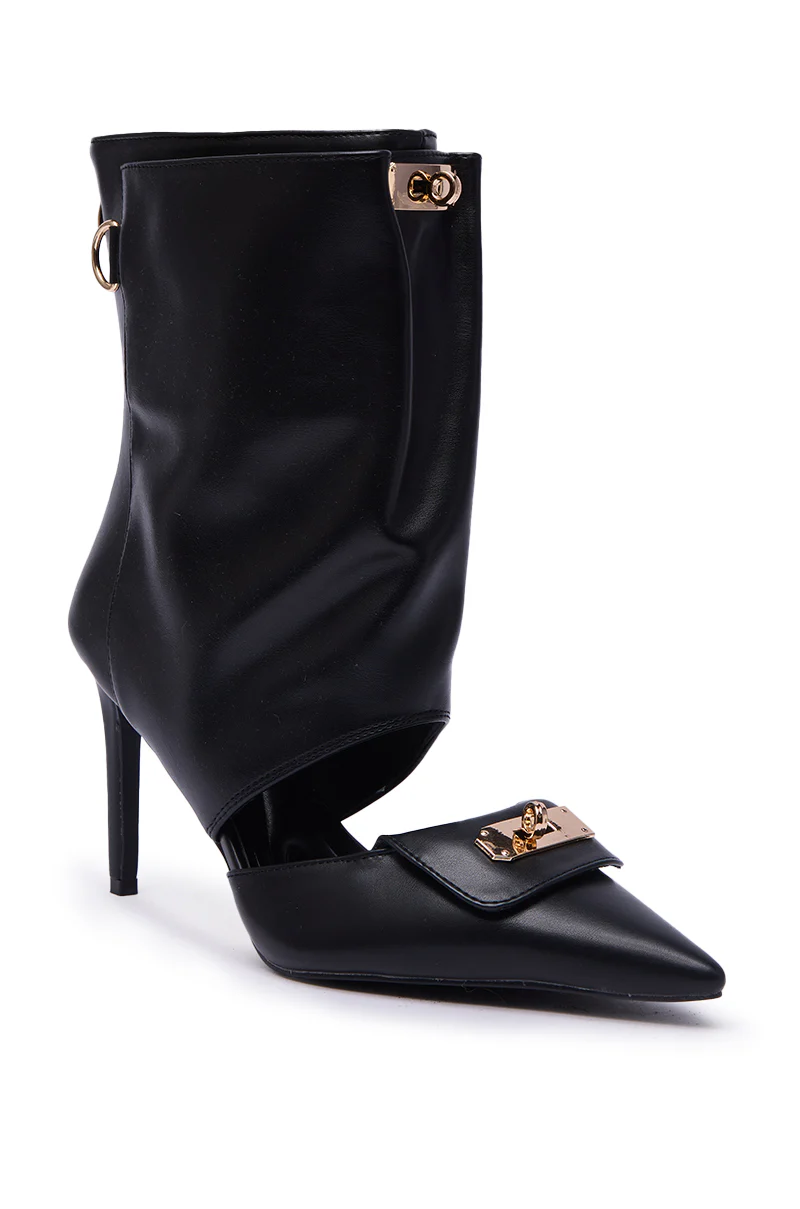 AZALEA WANG SARVESH BLACK CUTOUT STILETTO BOOTIE - Image 5