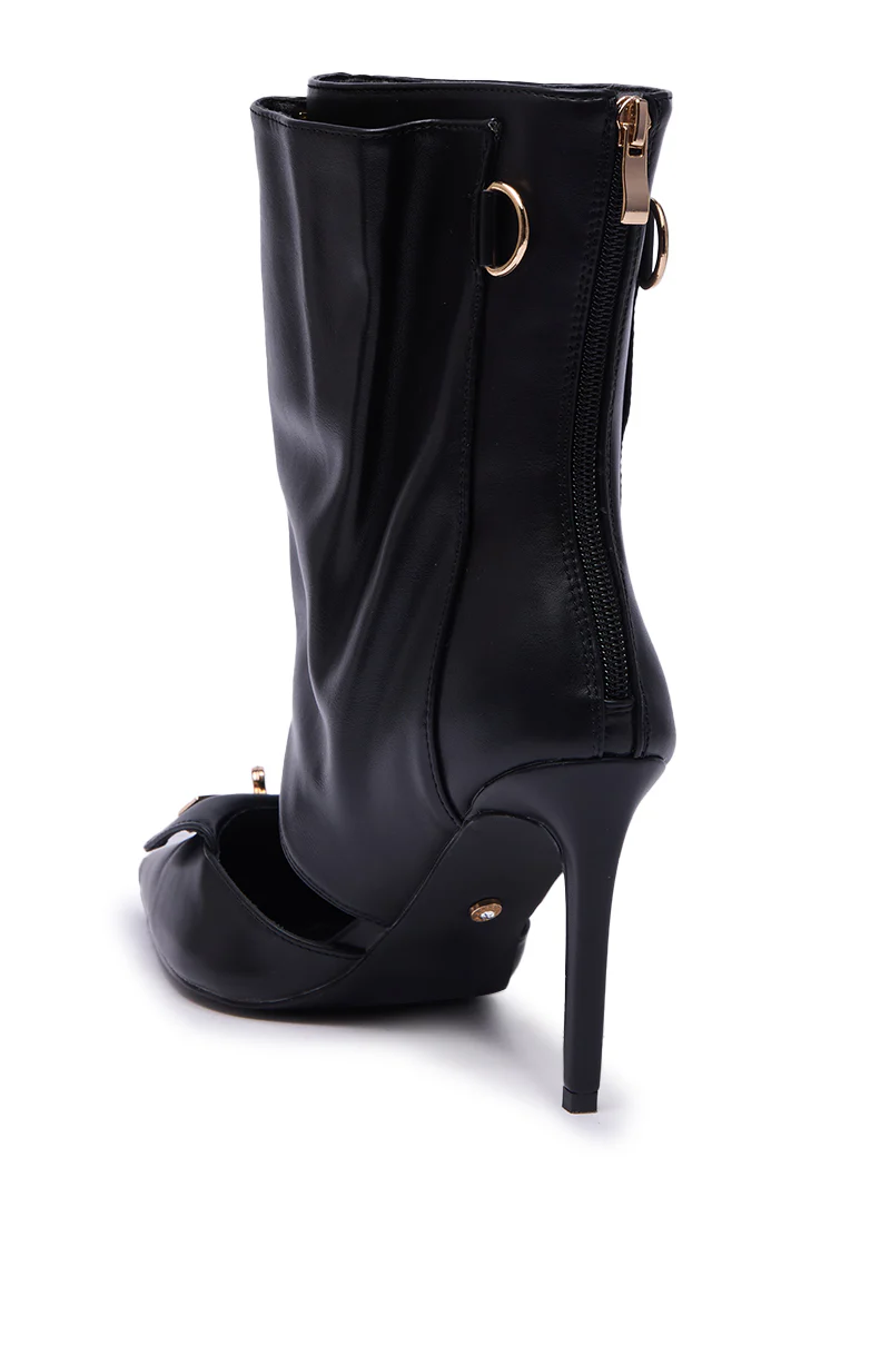AZALEA WANG SARVESH BLACK CUTOUT STILETTO BOOTIE - Image 6