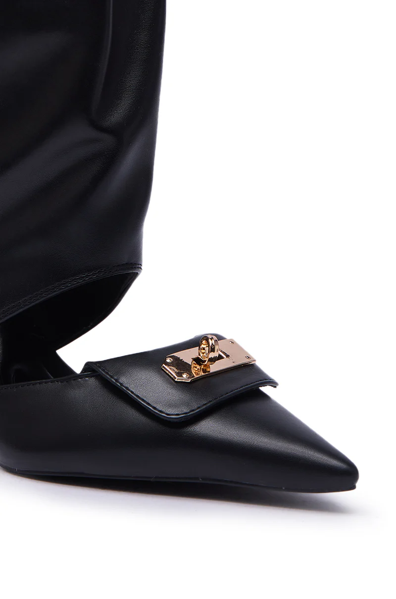 AZALEA WANG SARVESH BLACK CUTOUT STILETTO BOOTIE - Image 7