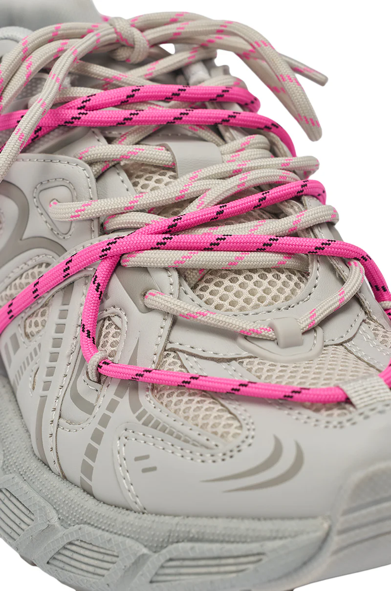 AZALEA WANG SATINE GREY LACE UP SNEAKER - Image 9