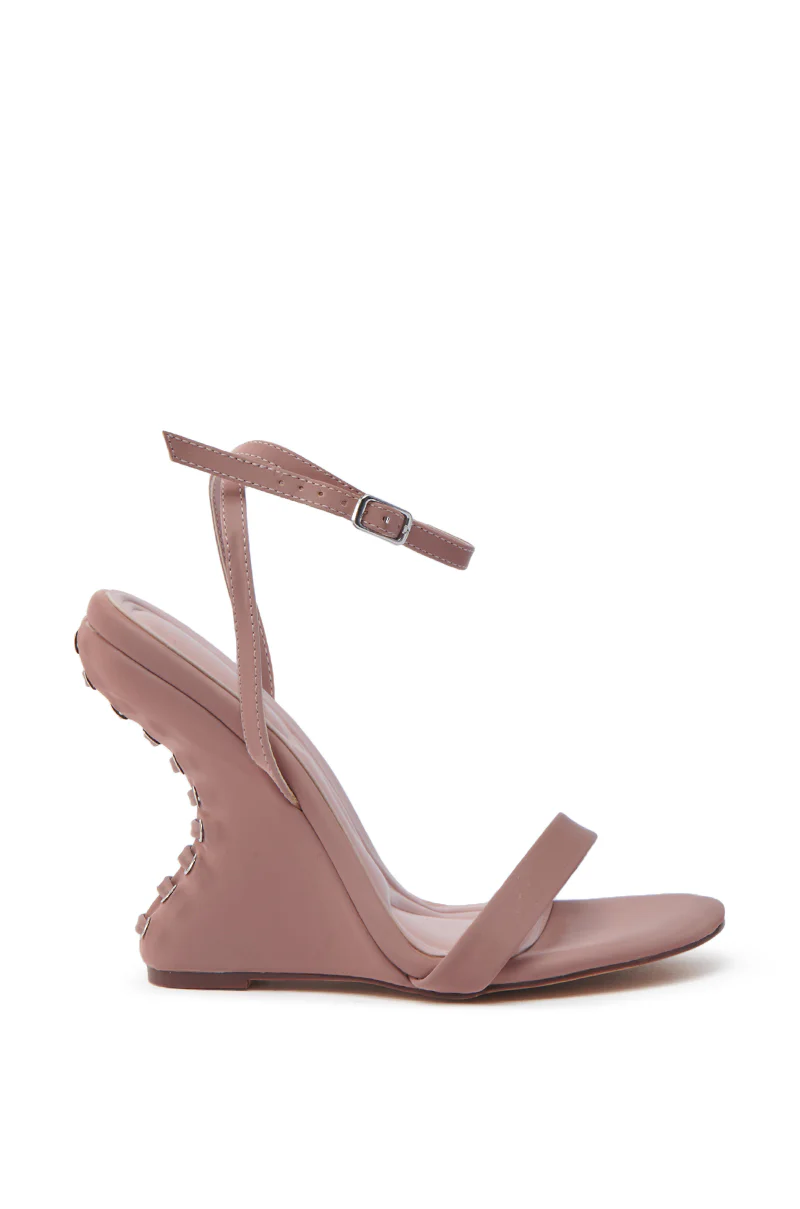 AZALEA WANG SAWNEY MAUVE LACE UP PATENT SANDAL - Image 3