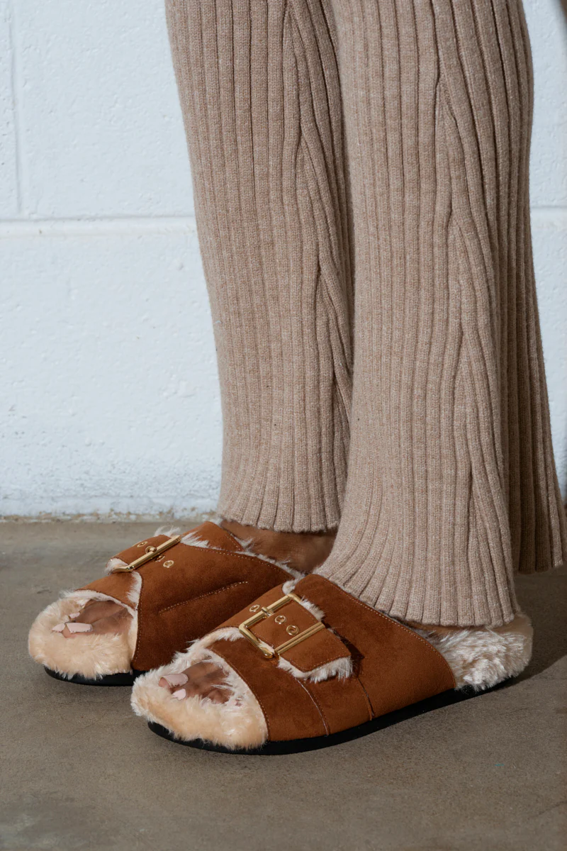 AZALEA WANG SEANNA TAN FUR SANDAL - Image 2