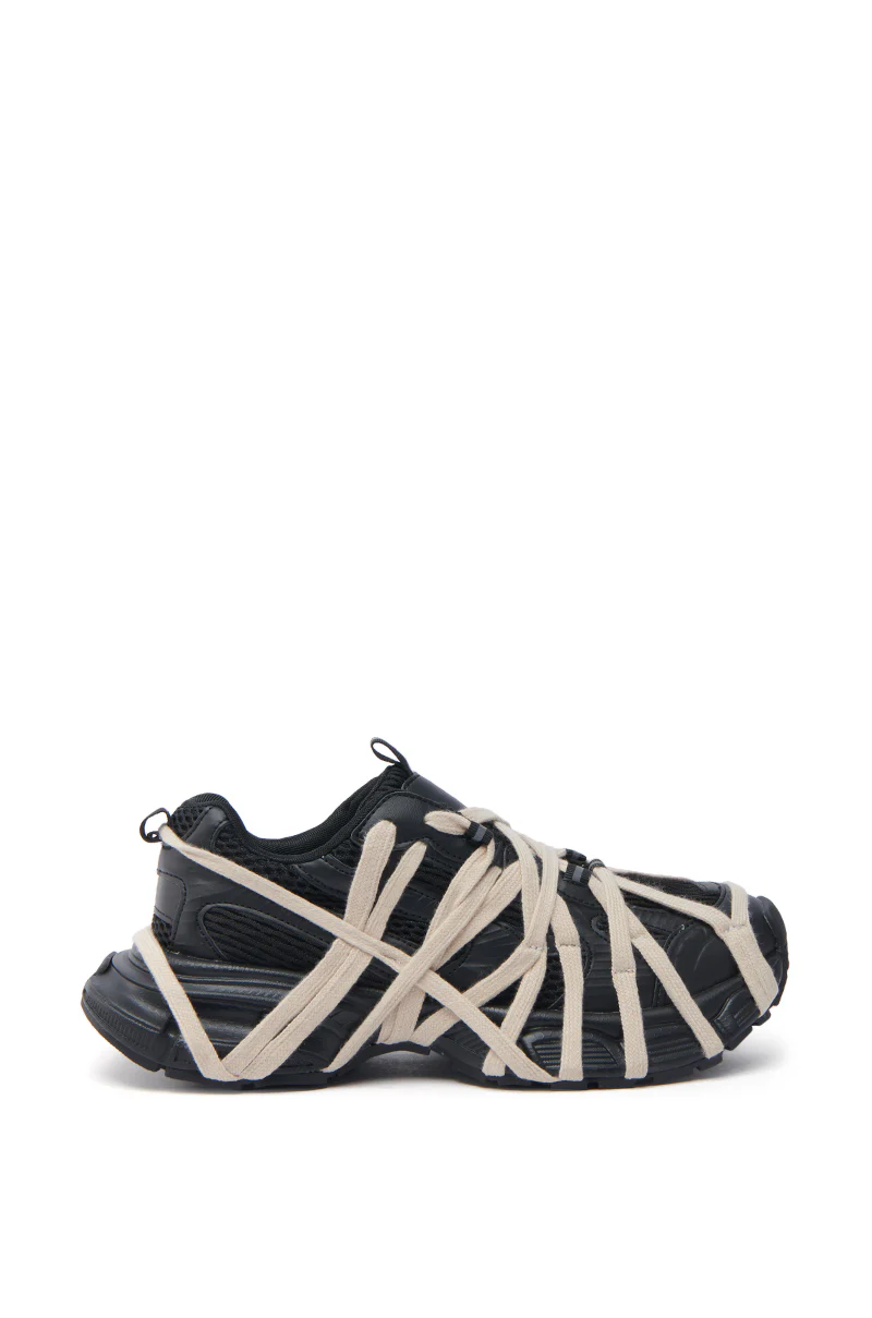 AZALEA WANG SELIE BLACK LACE UP SNEAKER - Image 3