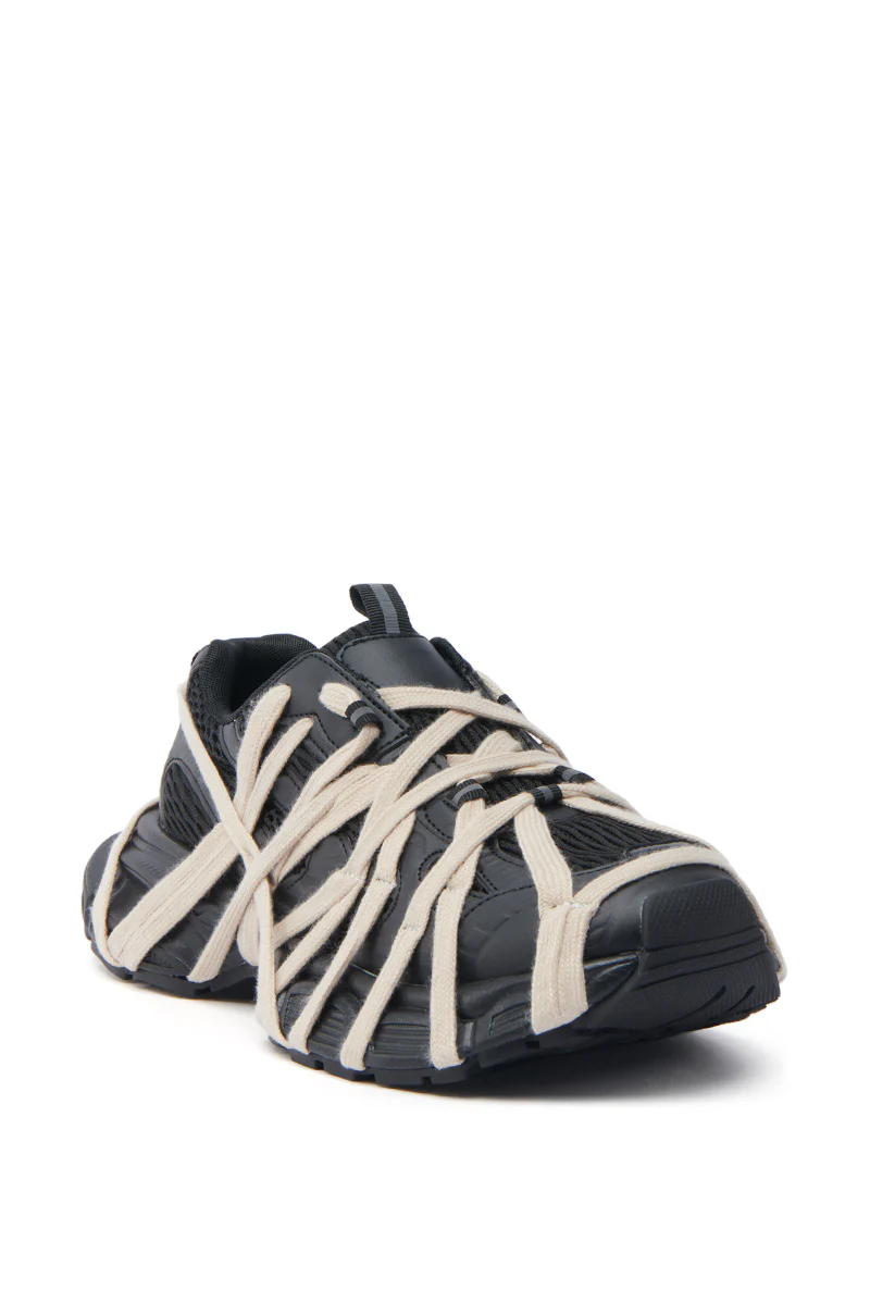 AZALEA WANG SELIE BLACK LACE UP SNEAKER - Image 4