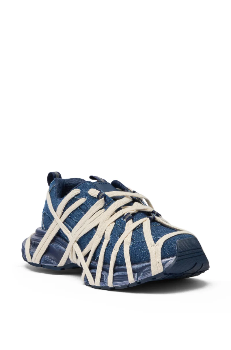 AZALEA WANG SELIE DENIM LACE DETAIL SNEAKER - Image 5