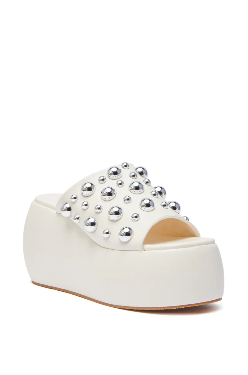AZALEA WANG SERGO BONE EMBELLISHED CHUNKY SANDAL - Image 3