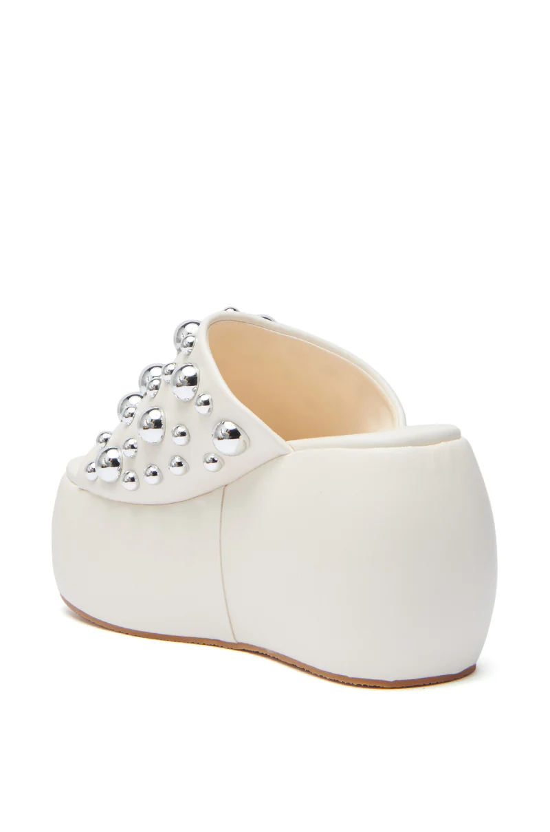 AZALEA WANG SERGO BONE EMBELLISHED CHUNKY SANDAL - Image 4