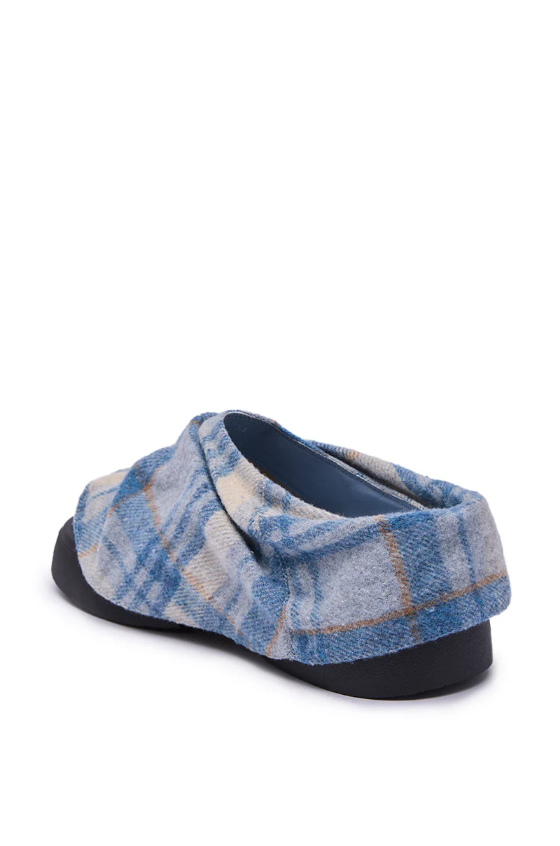 AZALEA WANG SEYMON BLUE MULTI PLAID SLIP-ON RUCHED FLAT - Image 6