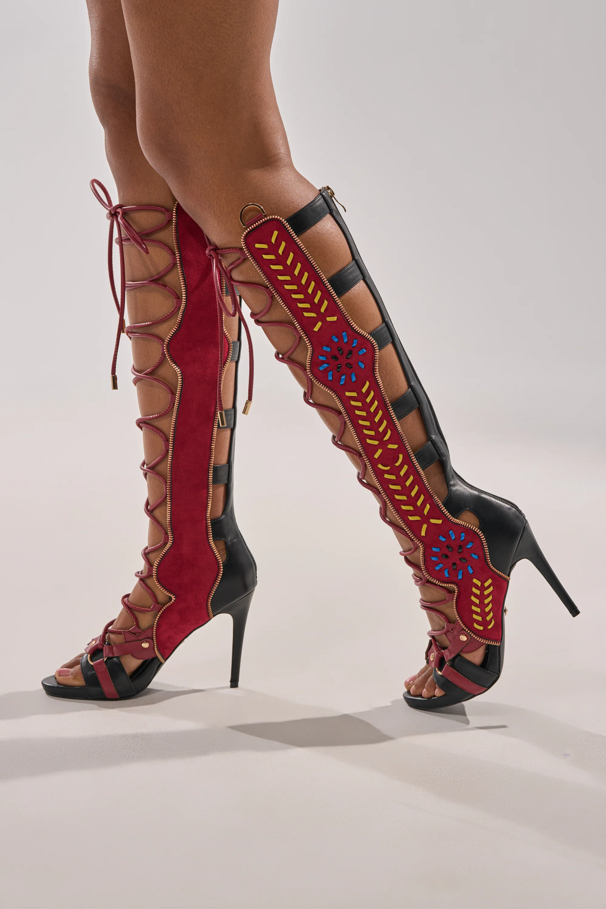 AZALEA WANG SHAI BLACK MULTI GLADIATOR SANDAL - Image 4