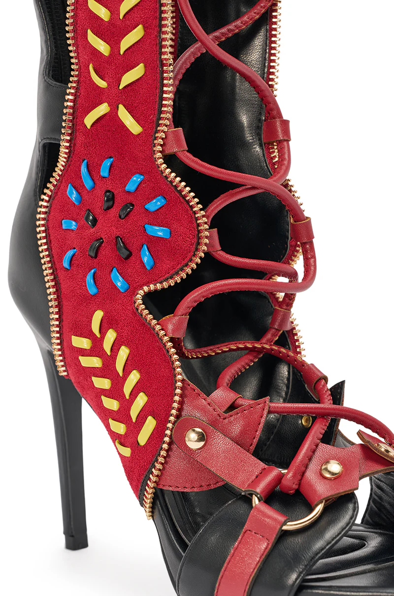 AZALEA WANG SHAI BLACK MULTI GLADIATOR SANDAL - Image 8