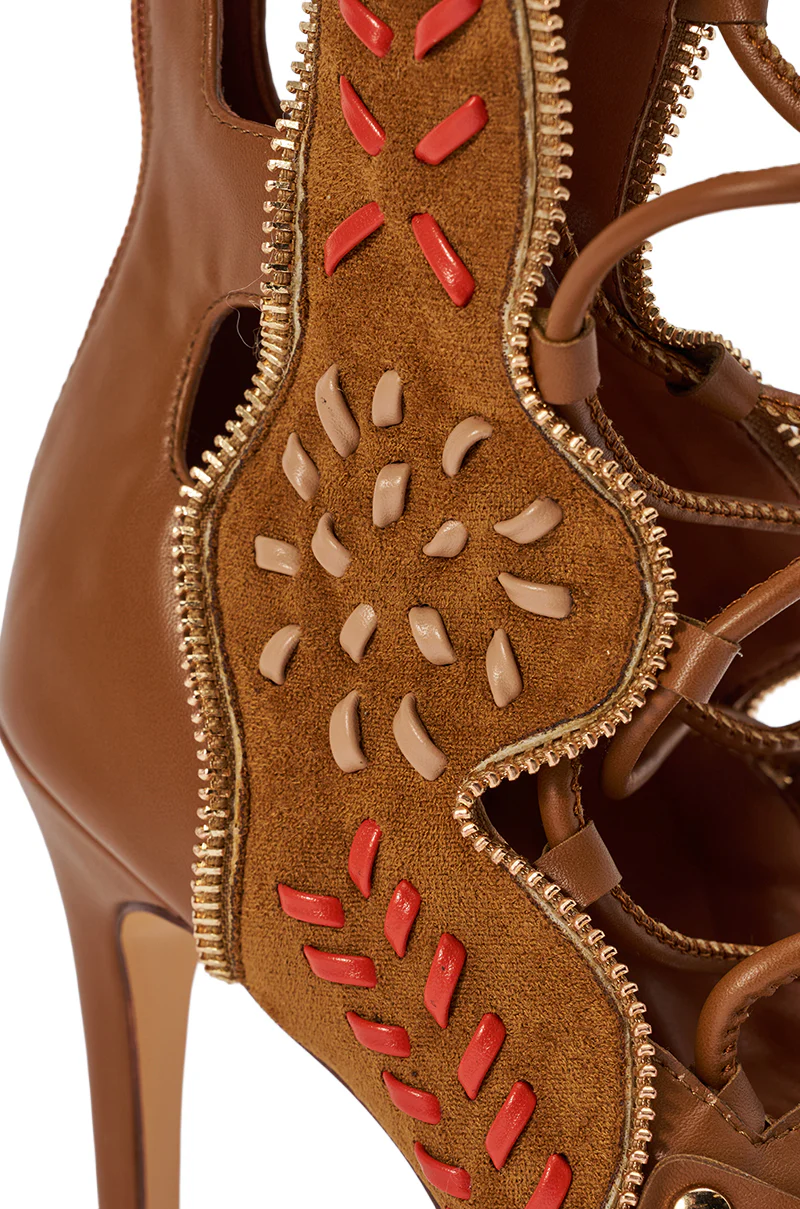 AZALEA WANG SHAI TAN GLADIATOR STILETTO SANDAL - Image 8