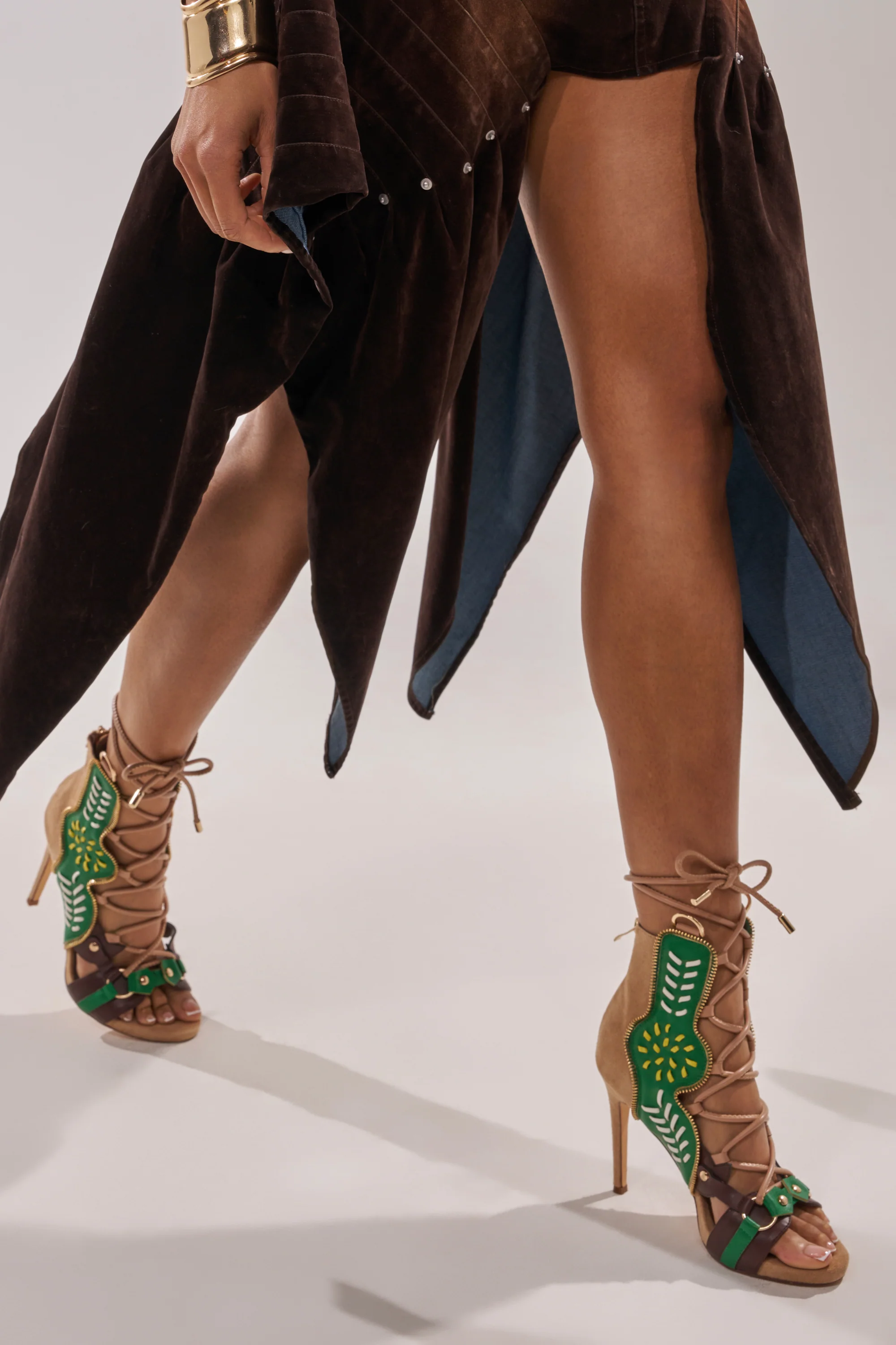 AZALEA WANG SHAINIA GREEN MULTI STILETTO SANDAL - Image 4