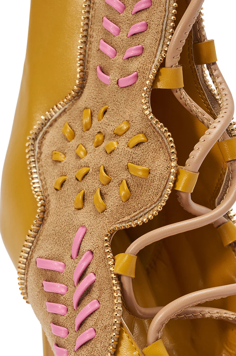 AZALEA WANG SHAINIA MUSTARD MULTI STILETTO SANDAL - Image 12