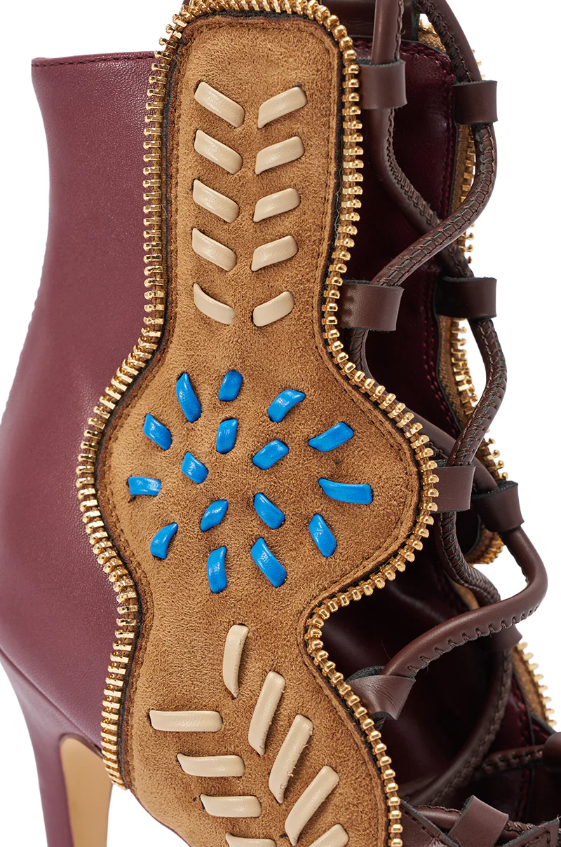 AZALEA WANG SHAINIA PLUM MULTI FAUX SUEDE STILETTO SANDAL - Image 6