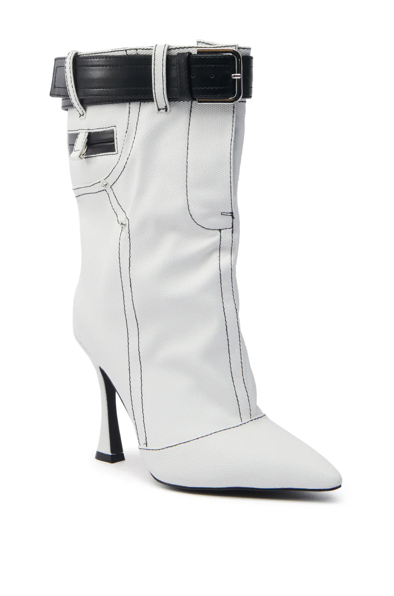 AZALEA WANG SHANELLA WHITE DENIM BOOTIE - Image 6