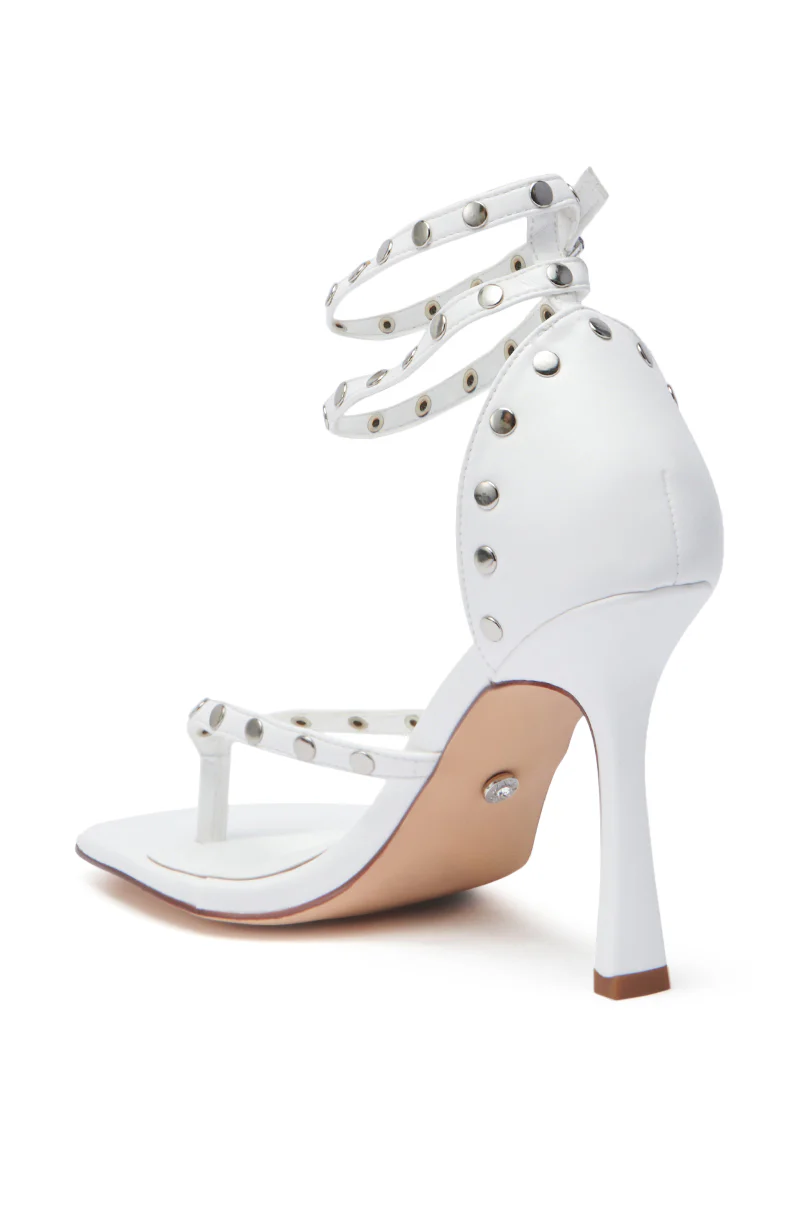 AZALEA WANG SHUGAMONK WHITE METAL EMBELLISHED THONG SANDAL - Image 5