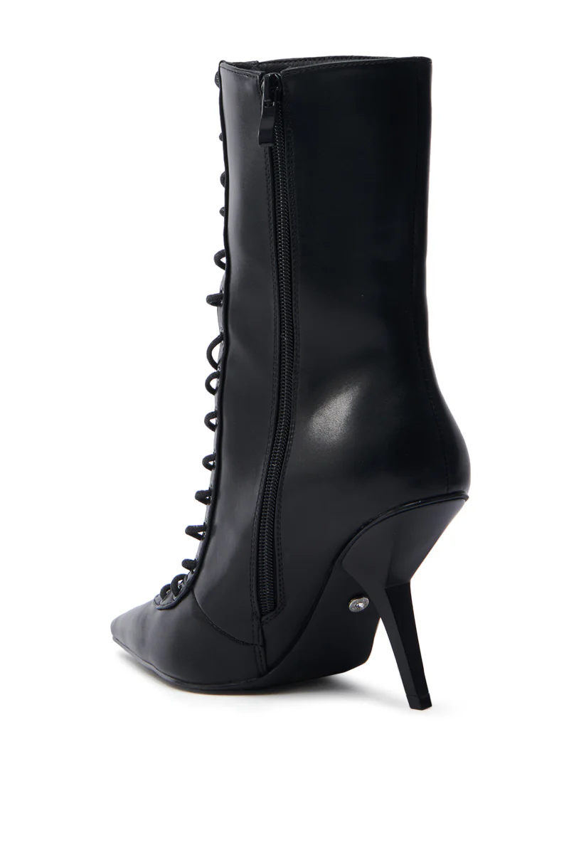 AZALEA WANG SILVA BLACK LACE UP STILETTO BOOTIE - Image 5