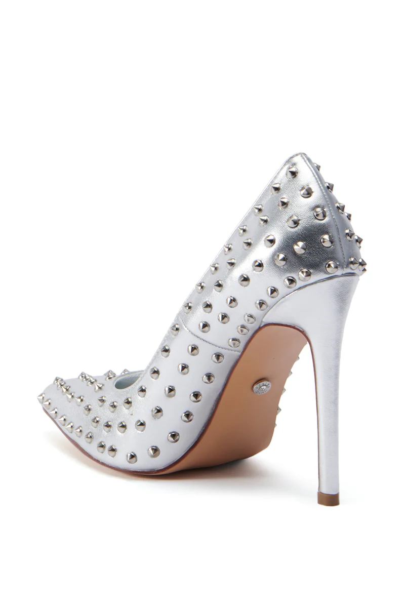 AZALEA WANG SILVVY SILVER PUMP WITH SPIKES - Image 4