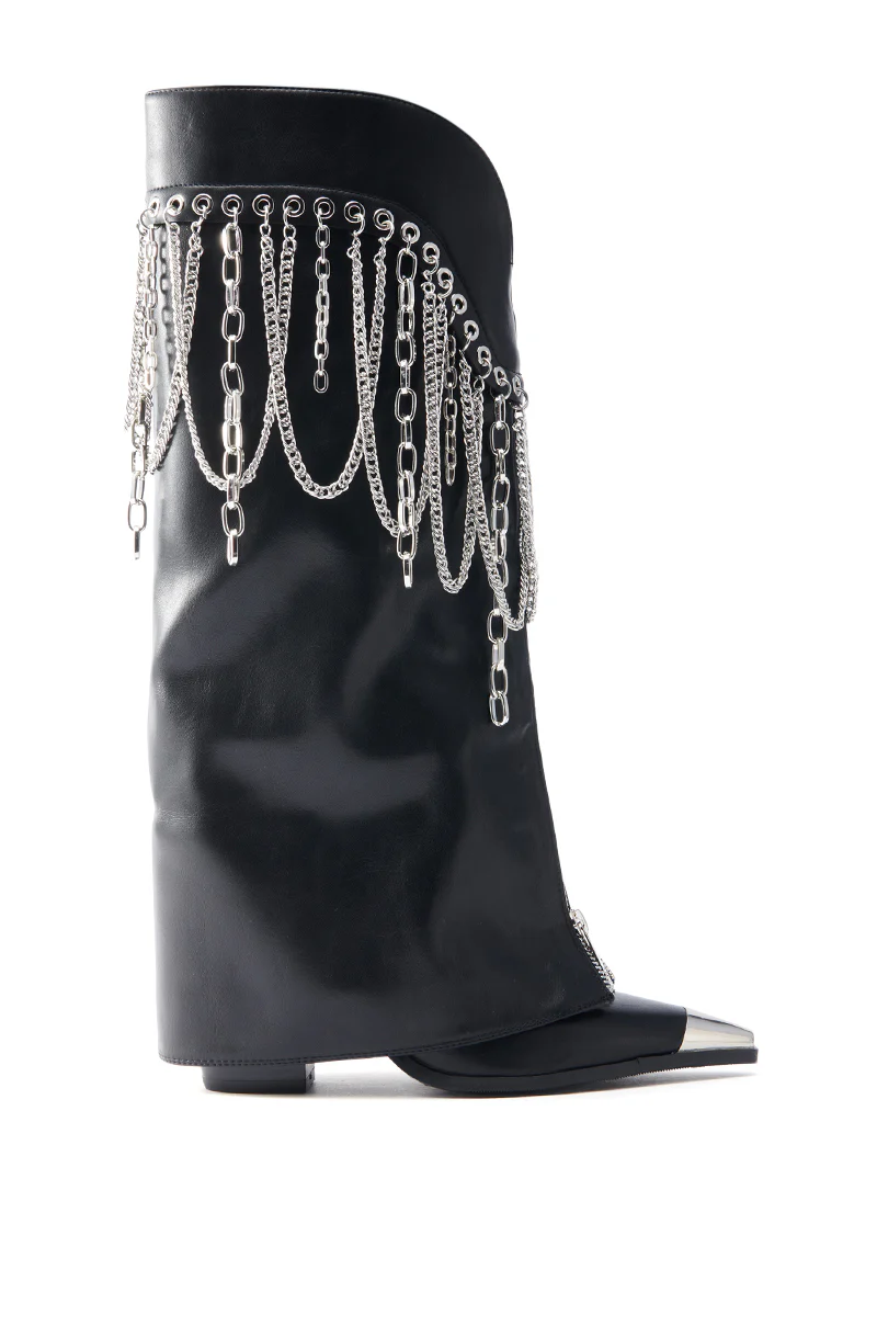 AZALEA WANG SINISTER BLACK WESTERN CHUNKY BOOT - Image 6