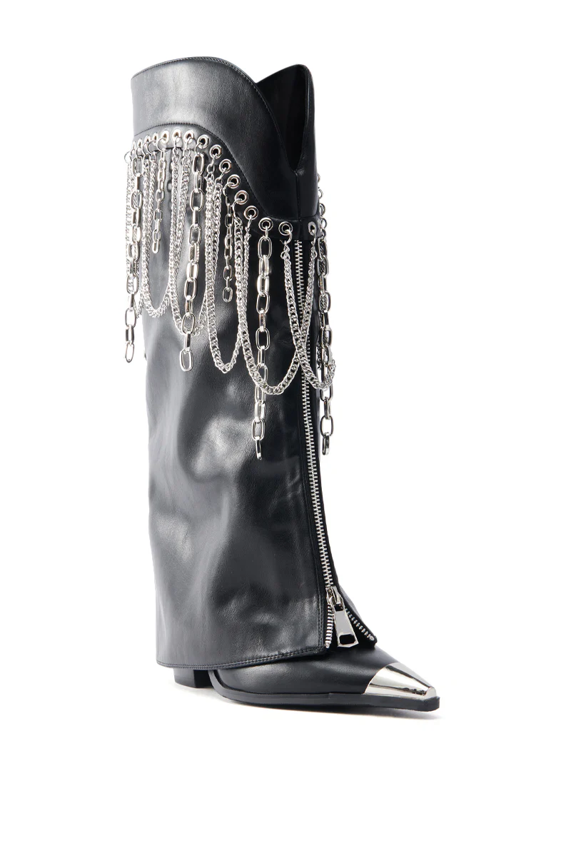AZALEA WANG SINISTER BLACK WESTERN CHUNKY BOOT - Image 7