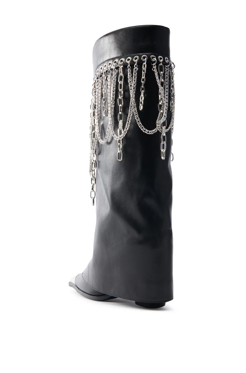AZALEA WANG SINISTER BLACK WESTERN CHUNKY BOOT - Image 8