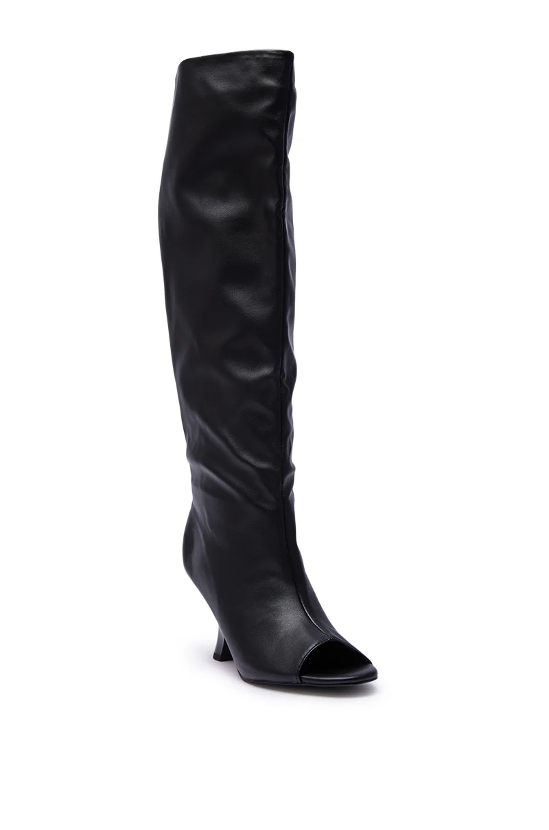 AZALEA WANG SIZANI BLACK WEDGE SLOUCHY BOOT - Image 6