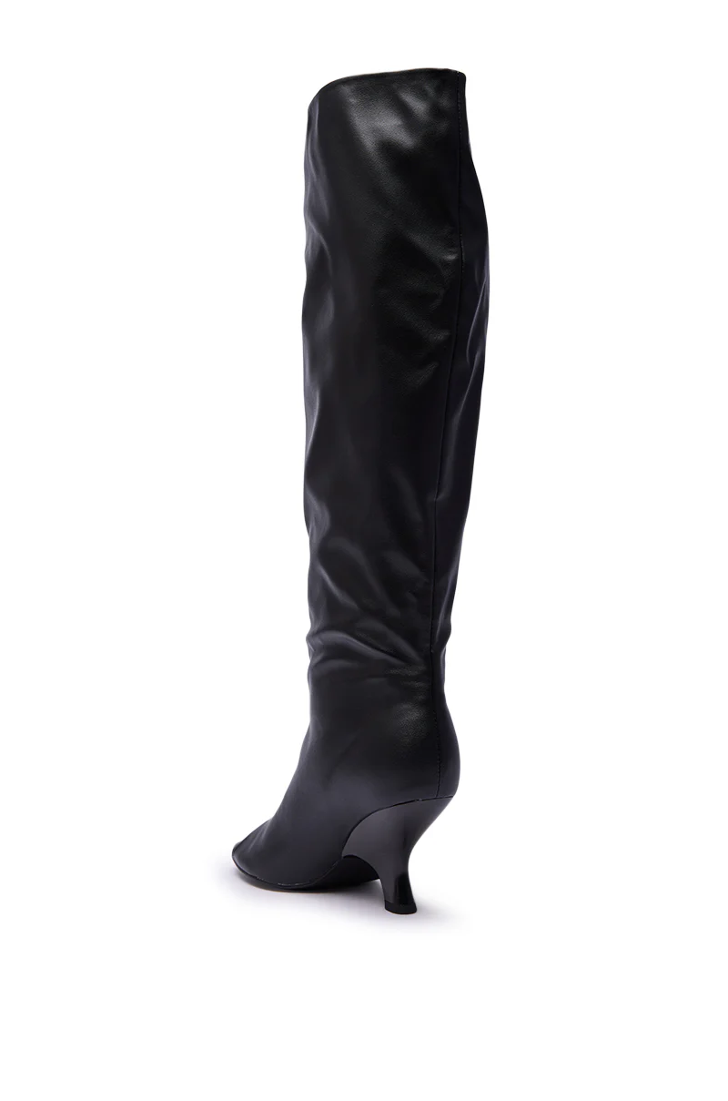 AZALEA WANG SIZANI BLACK WEDGE SLOUCHY BOOT - Image 7
