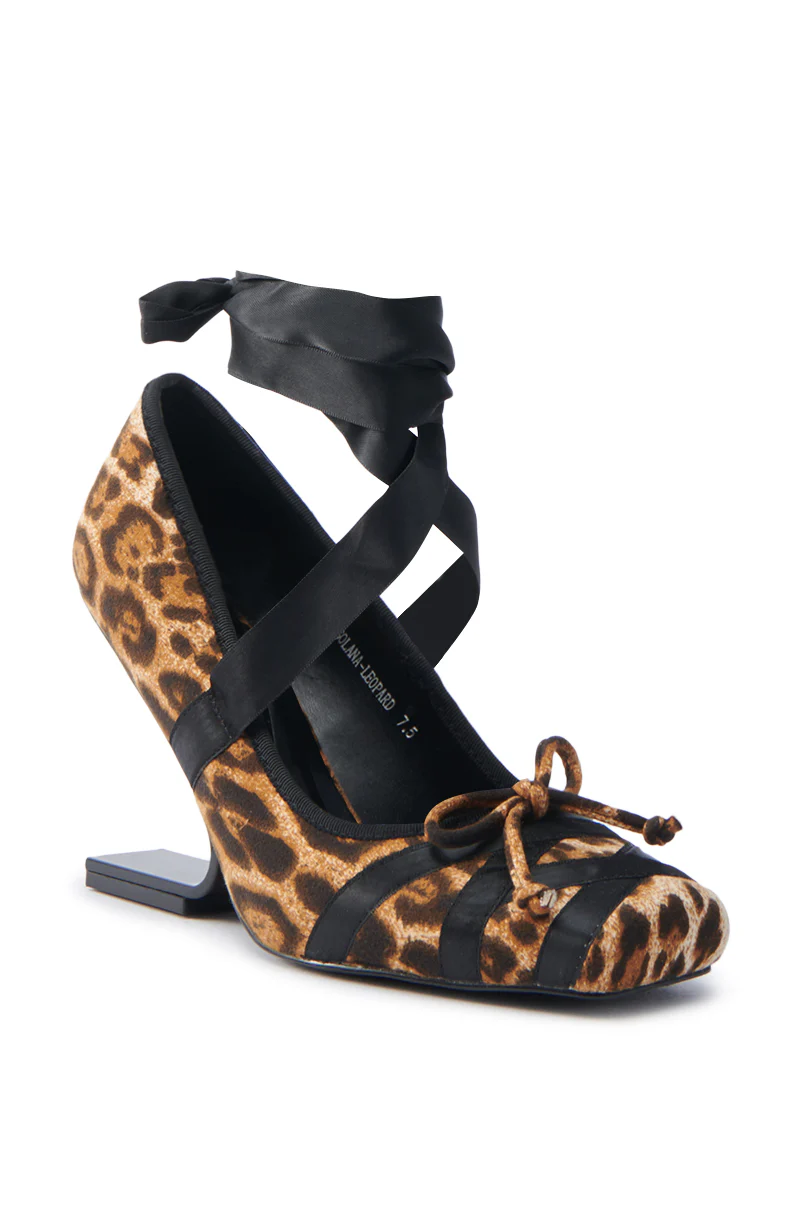 AZALEA WANG SOLANA LEOPARD WEDGE PUMP - Image 4